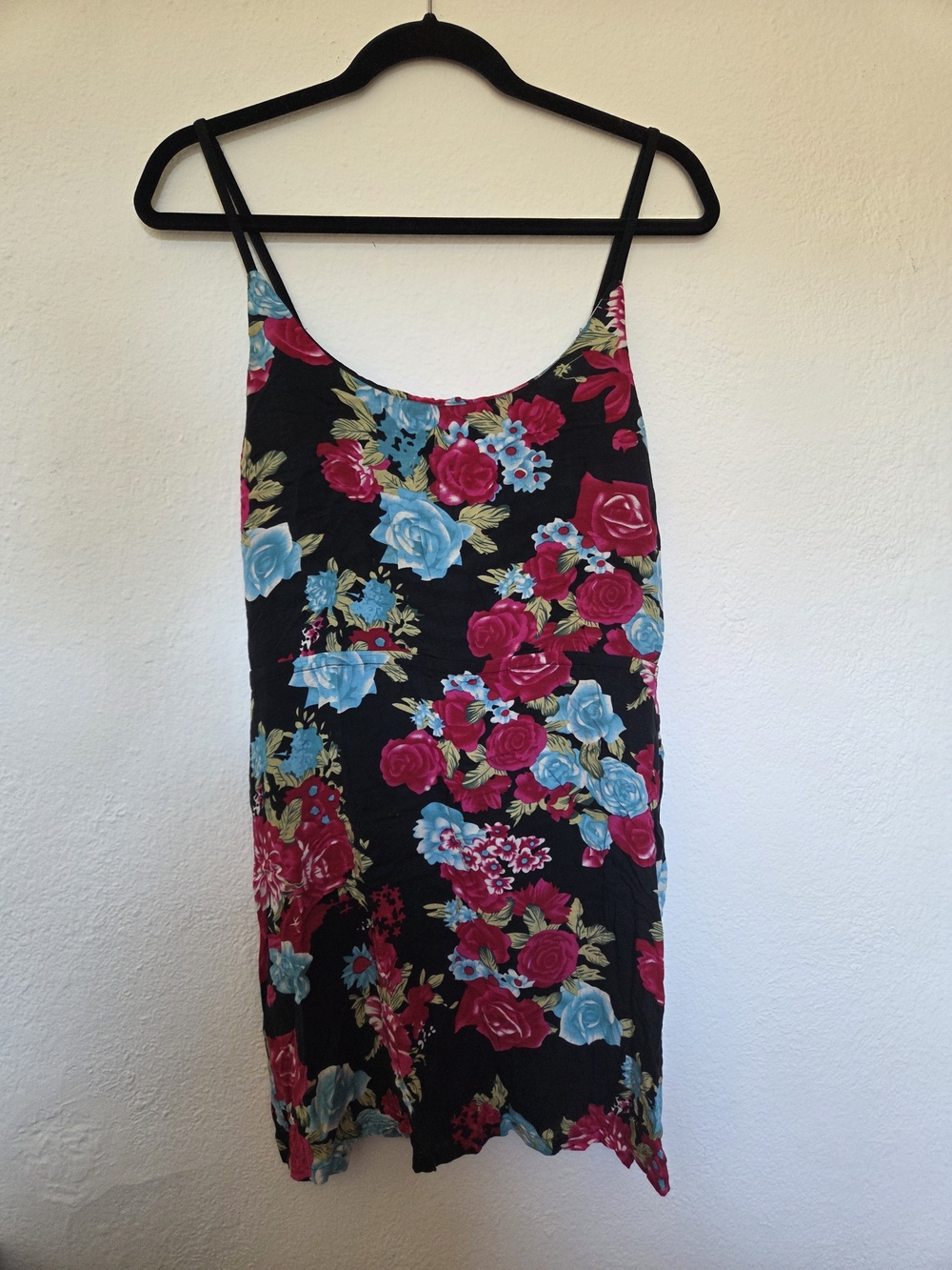 Millau Black Floral Mini Dress with Peek A Boo Back